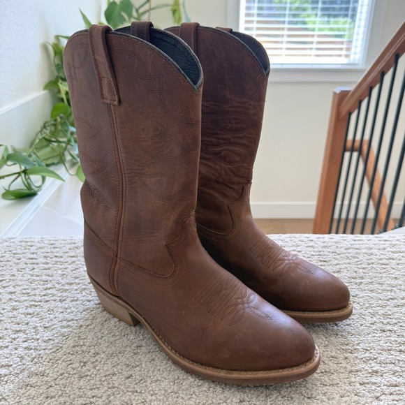 Dan Post GRAVEL Western Cowboy Boots‎ Leather Brown Work Boots 11.5D DP68526 - Picture 1 of 16